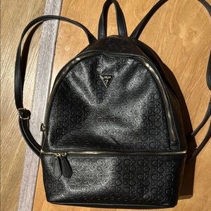 Guess Black Embossed Women's Backpack